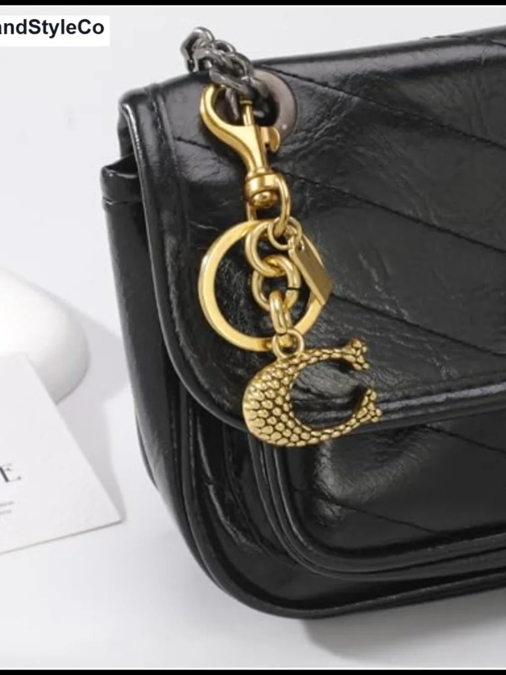 Vintage Gold Chain Bag Charm Extender Keychain Set for Women